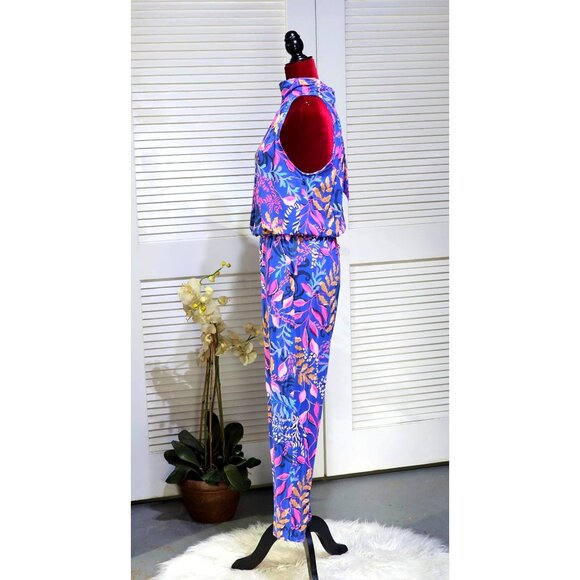 Lilly Pulitzer Women's Multicolor Borealis Blue Wyota Jumpsuit Size M 2802 - Picture 10 of 16